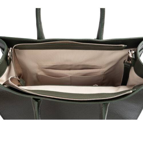 حقيبة يد نسائية من الجلد الطبيعي من جوزيني 8101 - أخضر داكن - 5