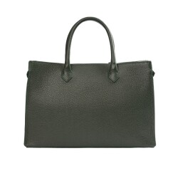 Guzini 8101 Women's Genuine Leather Handbag - Dark Green - 3