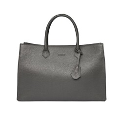 Guzini 8101 Women's Genuine Leather Handbag - Dark Grey - Guzini