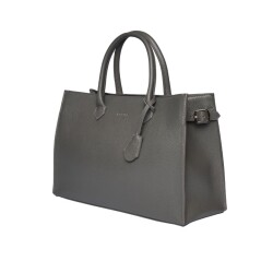 Guzini 8101 Women's Genuine Leather Handbag - Dark Grey - 4