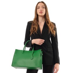 Guzini 8101 Women's Genuine Leather Handbag - Green - 7