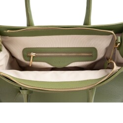 حقيبة يد نسائية من الجلد الطبيعي من جوزيني 8101 - كاكي - 5