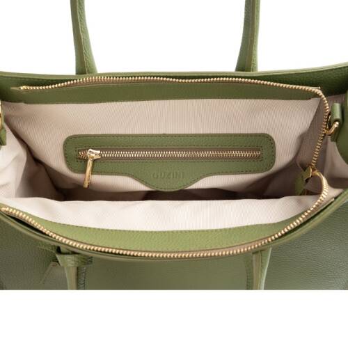 حقيبة يد نسائية من الجلد الطبيعي من جوزيني 8101 - كاكي - 5