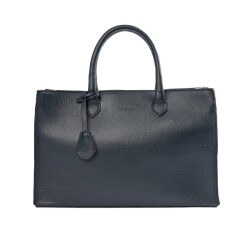 Guzini 8101 Women's Genuine Leather Handbag - Navy Blue - Guzini