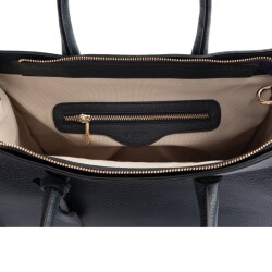 Guzini 8101 Women's Genuine Leather Handbag - Navy Blue - 4