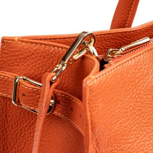 Guzini 8101 Women's Genuine Leather Handbag - Orange - 6