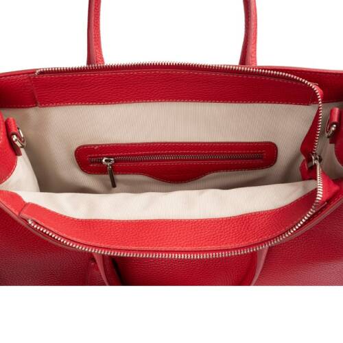 Guzini 8101 Women's Genuine Leather Handbag - Red - 4
