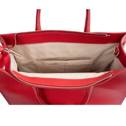 Guzini 8101 Women's Genuine Leather Handbag - Red - 5