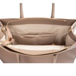 حقيبة يد نسائية من الجلد الطبيعي من جوزيني 8101 - رملي - 4