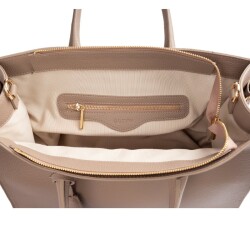 حقيبة يد نسائية من الجلد الطبيعي من جوزيني 8101 - رملي - 5