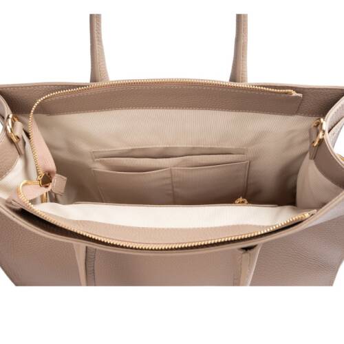 Guzini 8101 Women's Genuine Leather Handbag - Sand - 4