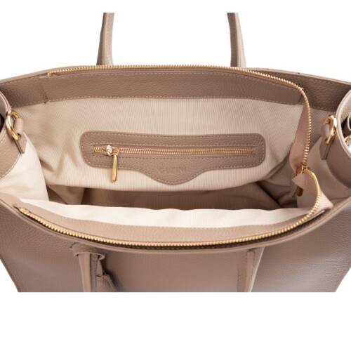 Guzini 8101 Women's Genuine Leather Handbag - Sand - 5