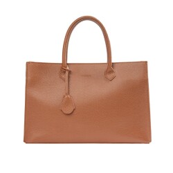 Guzini 8101 Women's Genuine Leather Handbag - Tan Brown - Guzini