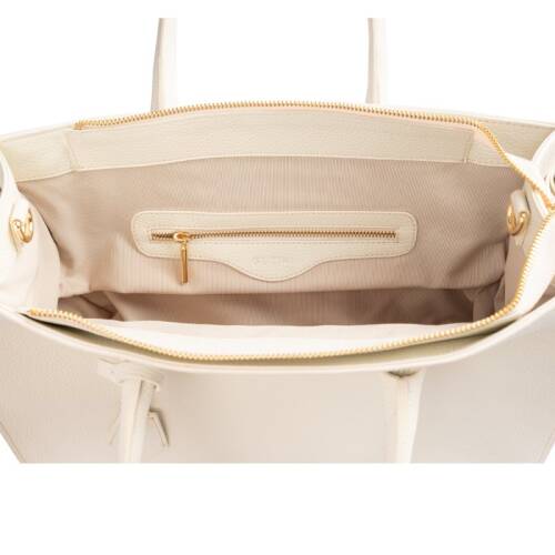 Guzini 8101 Women's Genuine Leather Handbag - White - 4