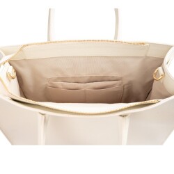 Guzini 8101 Women's Genuine Leather Handbag - White - 5