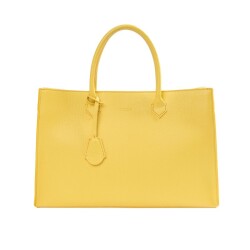 Guzini 8101 Women's Genuine Leather Handbag - Yellow - Guzini