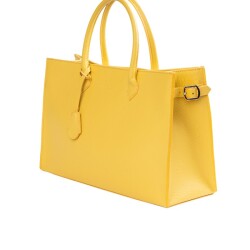 Guzini 8101 Women's Genuine Leather Handbag - Yellow - 3