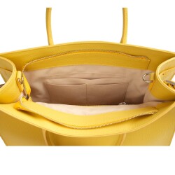 Guzini 8101 Women's Genuine Leather Handbag - Yellow - 4